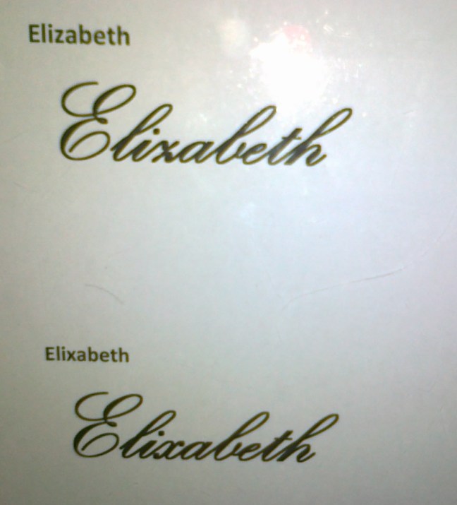 Visuals of Elizabeth fonts from Pos Malaysia