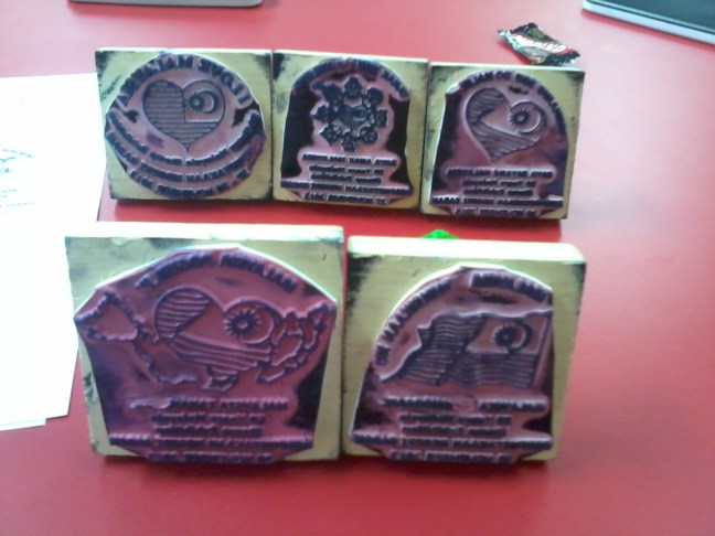 Sabah exhibition damaged rubber stamps
